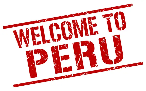 Bienvenido al sello Perú — Vector de stock
