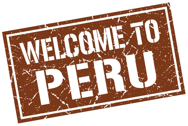 Bienvenido al sello Perú — Vector de stock