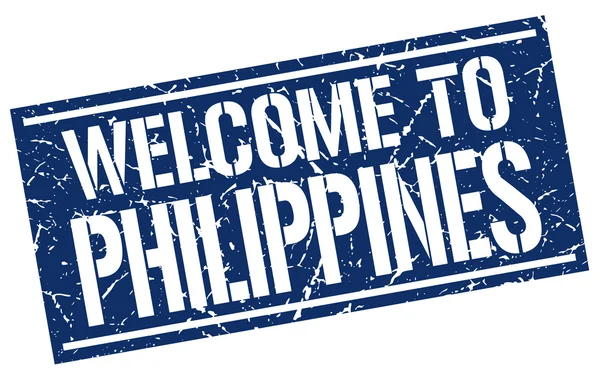 Welcome to Philippines stamp — Stock Vector