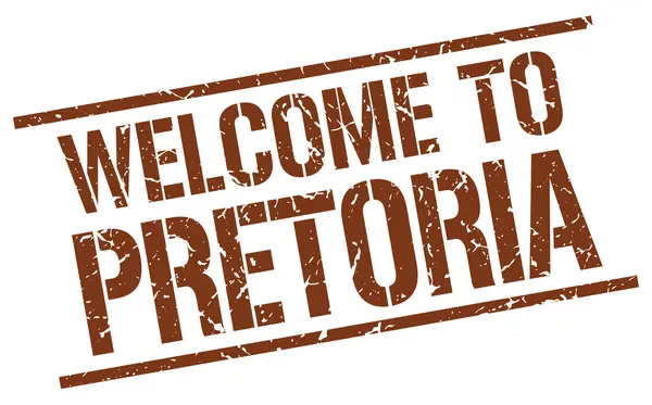 Benvenuto al francobollo Pretoria — Vettoriale Stock