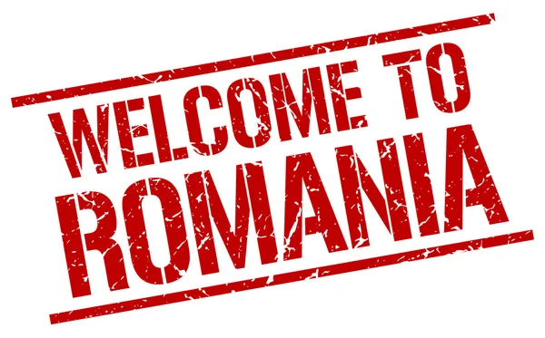 Welcome to Romania stamp — Stock Vector