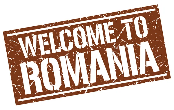 Welcome to Romania stamp — Stock Vector