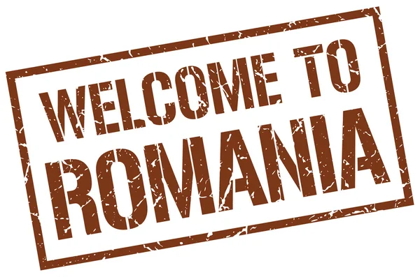 Welcome to Romania stamp — Stock Vector