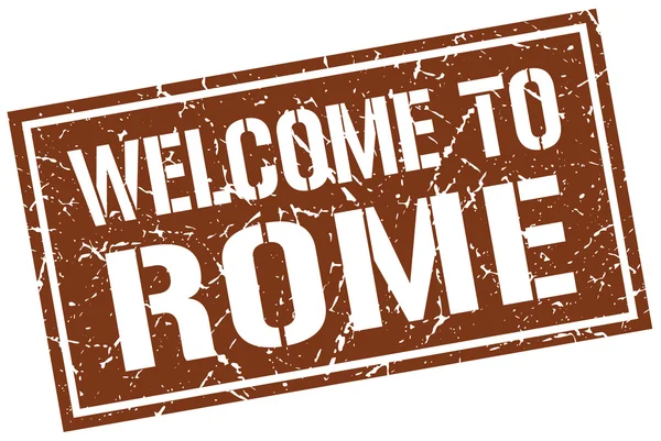 Benvenuto a Roma timbro — Vettoriale Stock