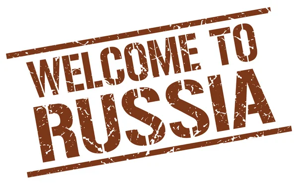 Bienvenido al sello de Rusia — Vector de stock