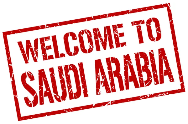 Benvenuto al francobollo dell'Arabia Saudita — Vettoriale Stock