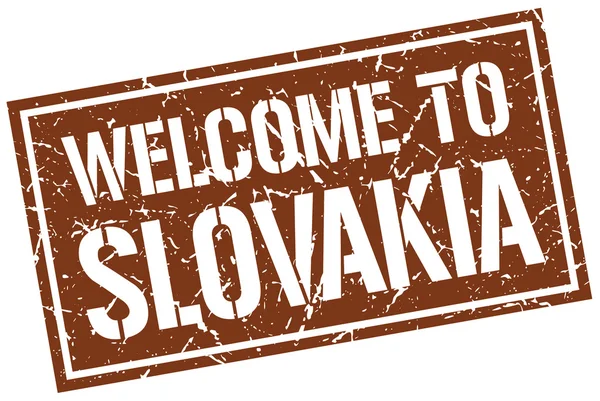 Bem-vindo ao selo Eslováquia — Vetor de Stock