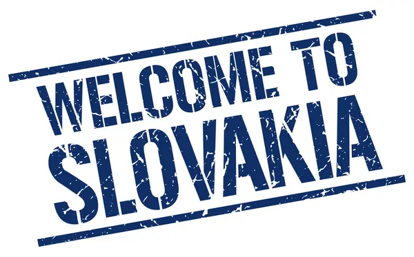 Bem-vindo ao selo Eslováquia — Vetor de Stock