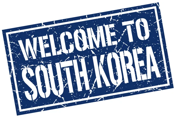 Welcome to South Korea stamp — Stock Vector