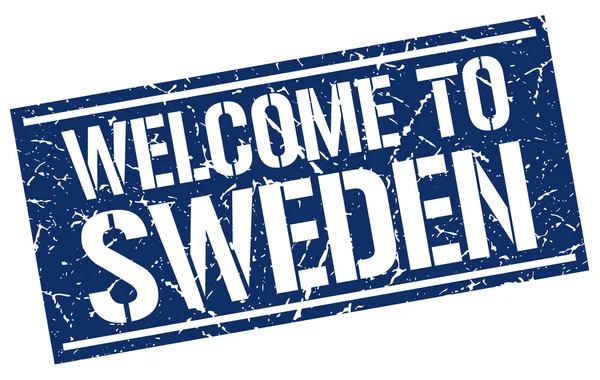 Benvenuto al francobollo Svezia — Vettoriale Stock