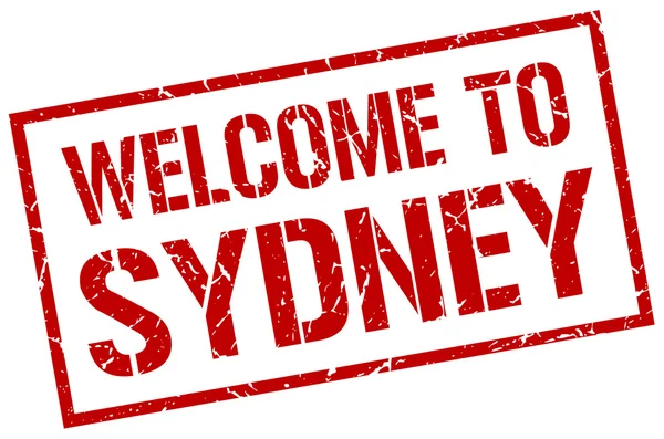 Benvenuto al francobollo Sydney — Vettoriale Stock