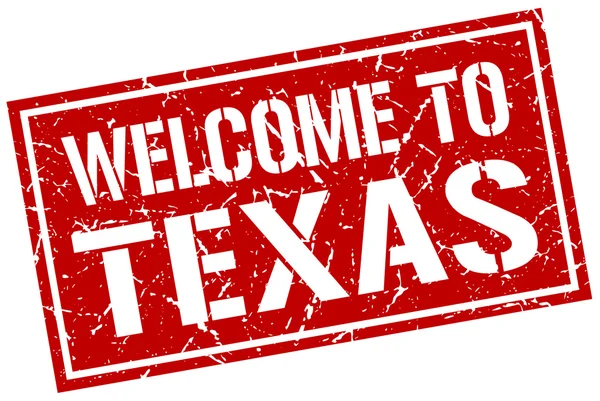 Benvenuto al francobollo Texas — Vettoriale Stock