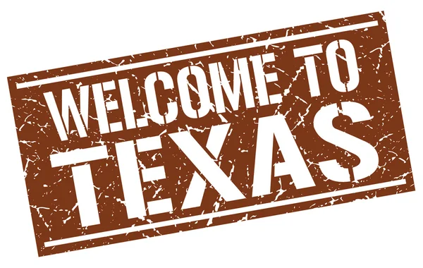 Benvenuto al francobollo Texas — Vettoriale Stock
