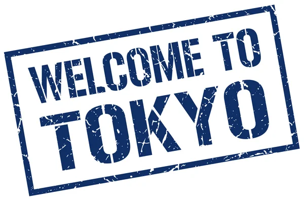 Willkommen bei Tokyo-Briefmarke — Stockvektor