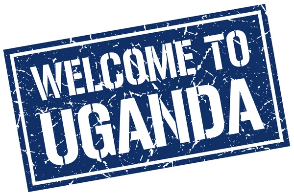 Welcome to Uganda stamp — Stock Vector