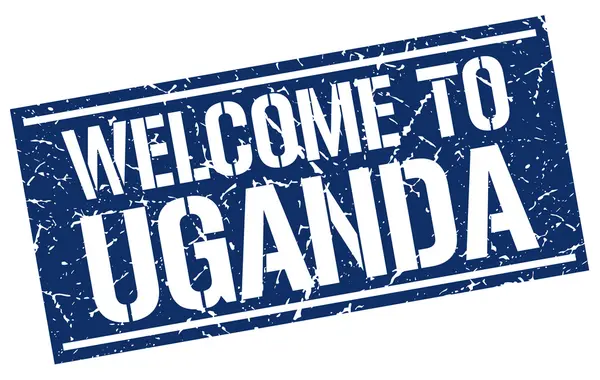 Welcome to Uganda stamp — Stock Vector