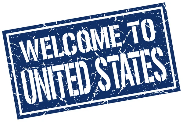 Welcome to United States stamp — Stock Vector