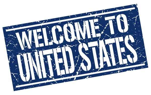 Welcome to United States stamp — Stock Vector