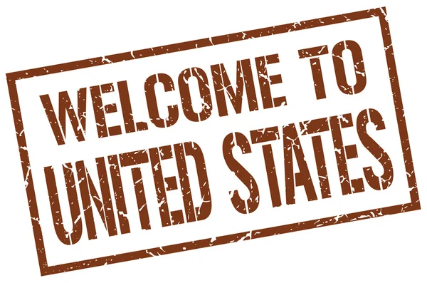 Welcome to United States stamp — Stock Vector