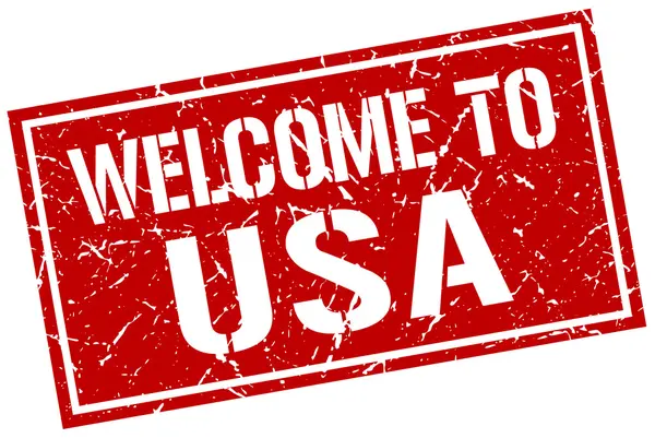 Bienvenido al sello de USA — Vector de stock
