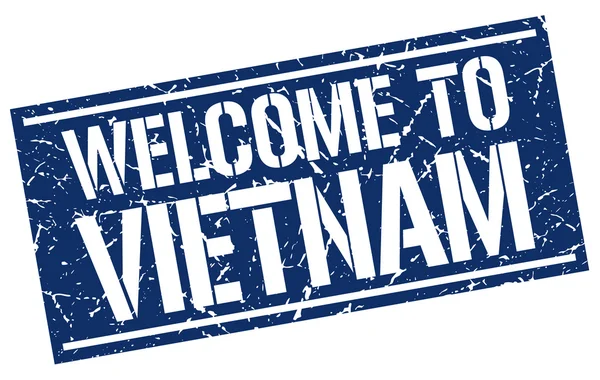 Willkommen bei vietnamesischer Briefmarke — Stockvektor
