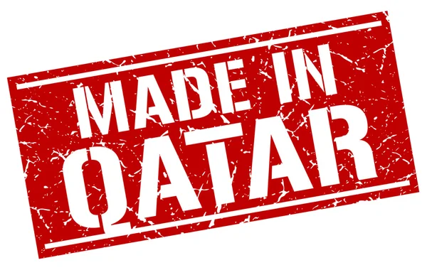 Hergestellt in Katar Briefmarke — Stockvektor