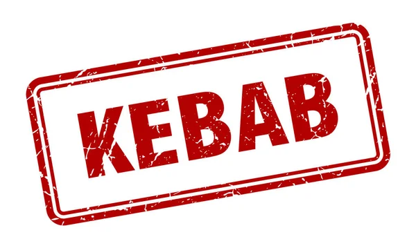 Sello Kebab Signo Grunge Cuadrado Aislado Sobre Fondo Blanco — Vector de stock