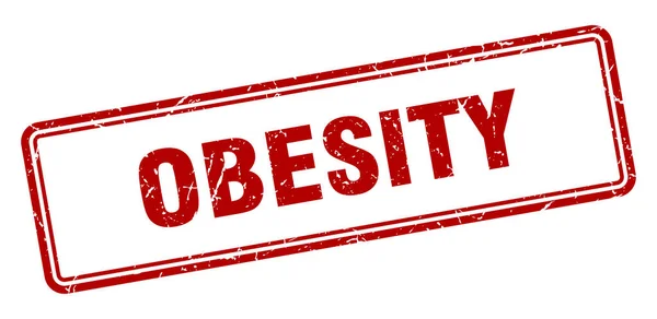 Obezite Damgası Kare Grunge Işareti Beyaz Arkaplanda Izole Edildi — Stok Vektör