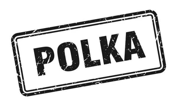 Polka Razítko Čtverec Grunge Znak Izolované Bílém Pozadí — Stockový vektor