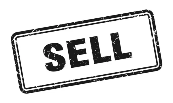 Sprzedawać Znaczki Kwadratowy Znak Grunge Izolowane Białym Tle — Wektor stockowy