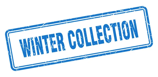 Winterkollektionsmarke Quadratisches Grunge Zeichen Isoliert Auf Weißem Hintergrund — Stockvektor