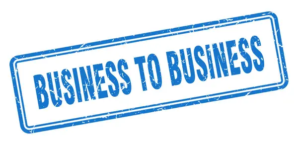 ビジネスからビジネスへ 白い背景に隔離された正方形のグランジサイン — ストックベクタ