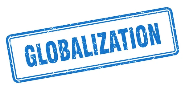 Mondialiseringsstempel Vierkante Grunge Teken Geïsoleerd Witte Achtergrond — Stockvector