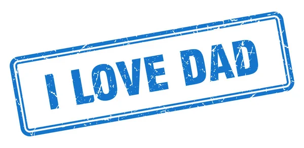 Love Dad Stamp Square Grunge Sign Isolated White Background — Stock Vector