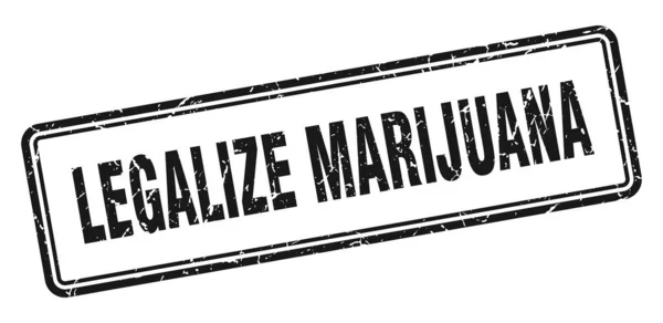 Legalisera Marijuanastämpeln Kvadrat Grunge Tecken Isolerad Vit Bakgrund — Stock vektor