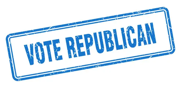 Votare Timbro Repubblicano Segno Quadrato Grunge Isolato Sfondo Bianco — Vettoriale Stock