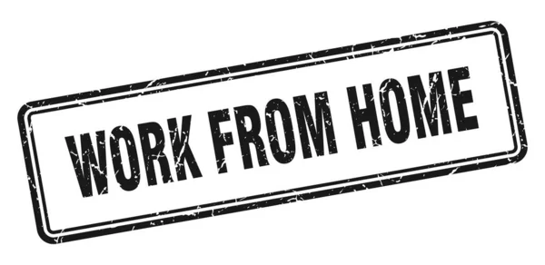 Εργασία Από Σπίτι Σφραγίδα Τετράγωνο Σήμα Grunge Απομονωμένο Λευκό Φόντο — Διανυσματικό Αρχείο