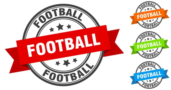 Futbol Pulu Yuvarlak Bant Işareti Kurdele Etiketi — Stok Vektör