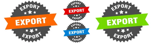 Exportmärke Runda Band Etikett Set Stämpel — Stock vektor