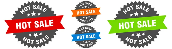 Hot Sale Sign Ribbon Label Set Stamp — Stock Vector