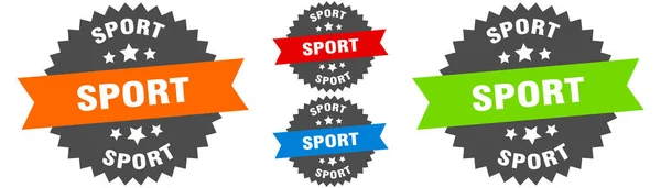 Sportbord Ronde Lint Label Set Stempel — Stockvector