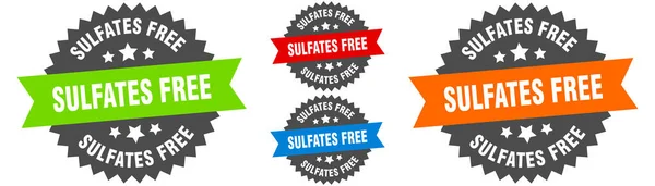 Sulfate Freie Zeichen Rundes Etikettenset Briefmarke — Stockvektor
