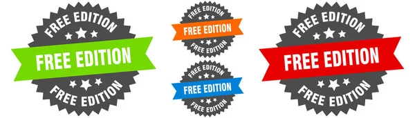 Знак Бесплатного Издания Круглый Набор Этикеток Марка — стоковый вектор