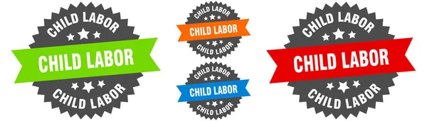 Child Labor Sign Ribbon Label Set Stamp — Stock Vector