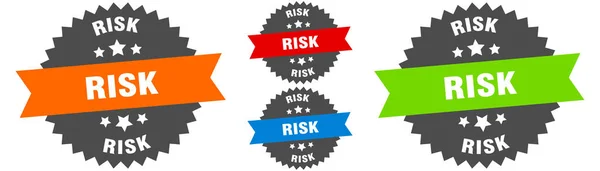 Risk Sign Ribbon Label Set Stamp — Stock Vector