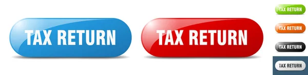 Tax Return Button Sign Key Push Button Set — Stock Vector