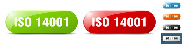 Iso 14001 Button Sign Key Push Button Set — Stock Vector