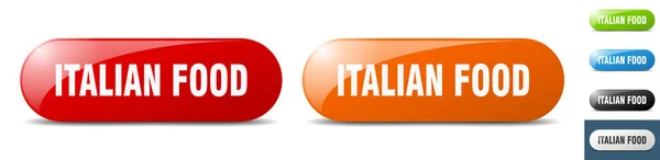 Italienische Food Taste Zeichen Schlüssel Druckknopf Gesetzt — Stockvektor