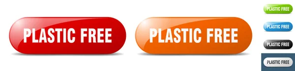 プラスチックフリーボタン サインを 押しボタンセット — ストックベクタ