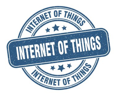 Nesnelerin interneti. İşaretlerin interneti. yuvarlak grunge etiketi